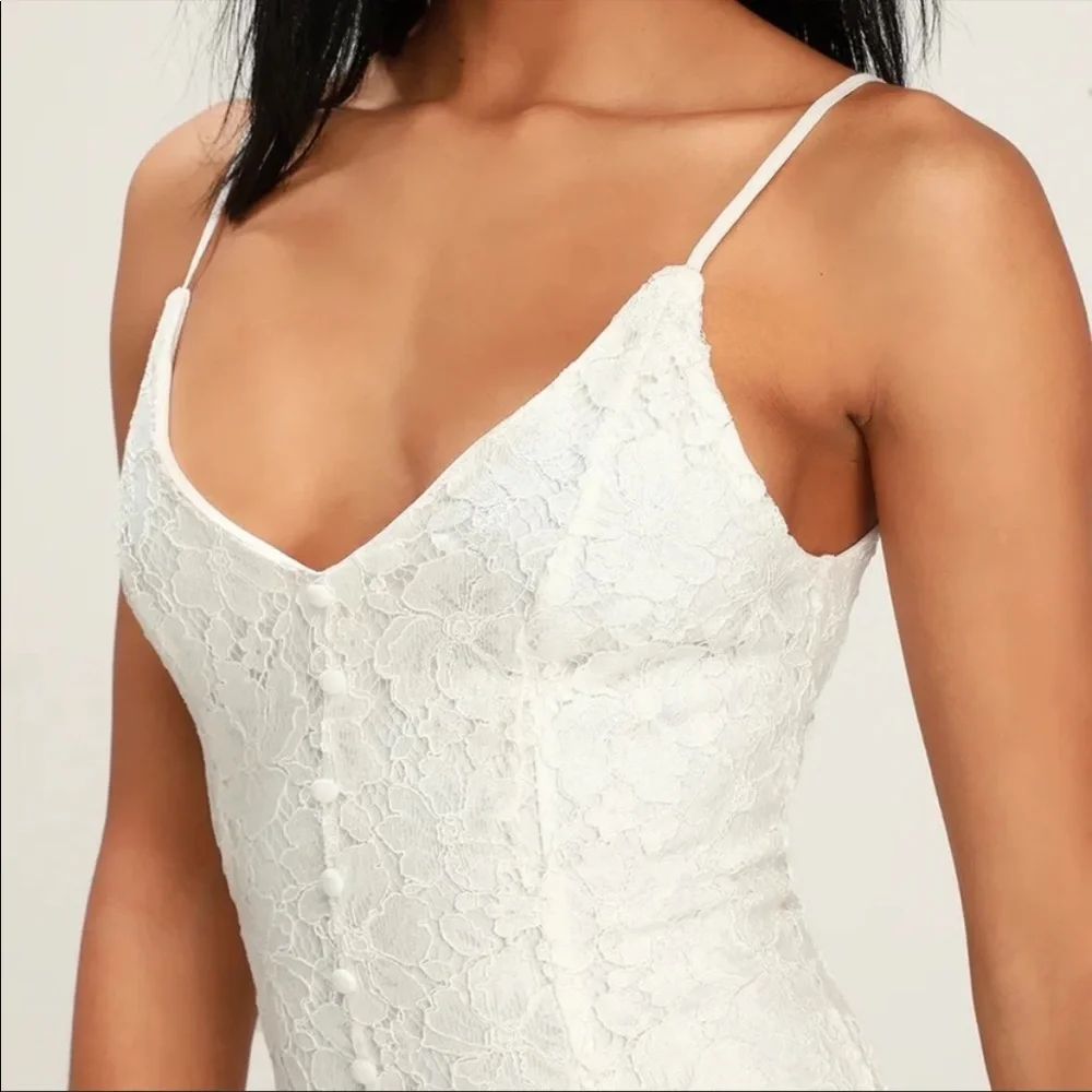 Lulu’s Easy Love White Lace Skater Dress - Bridal Shower, Bachelorette - Picture 2 of 7
